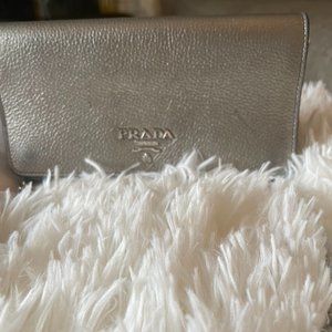 PRADA Silver leather shoulder bag